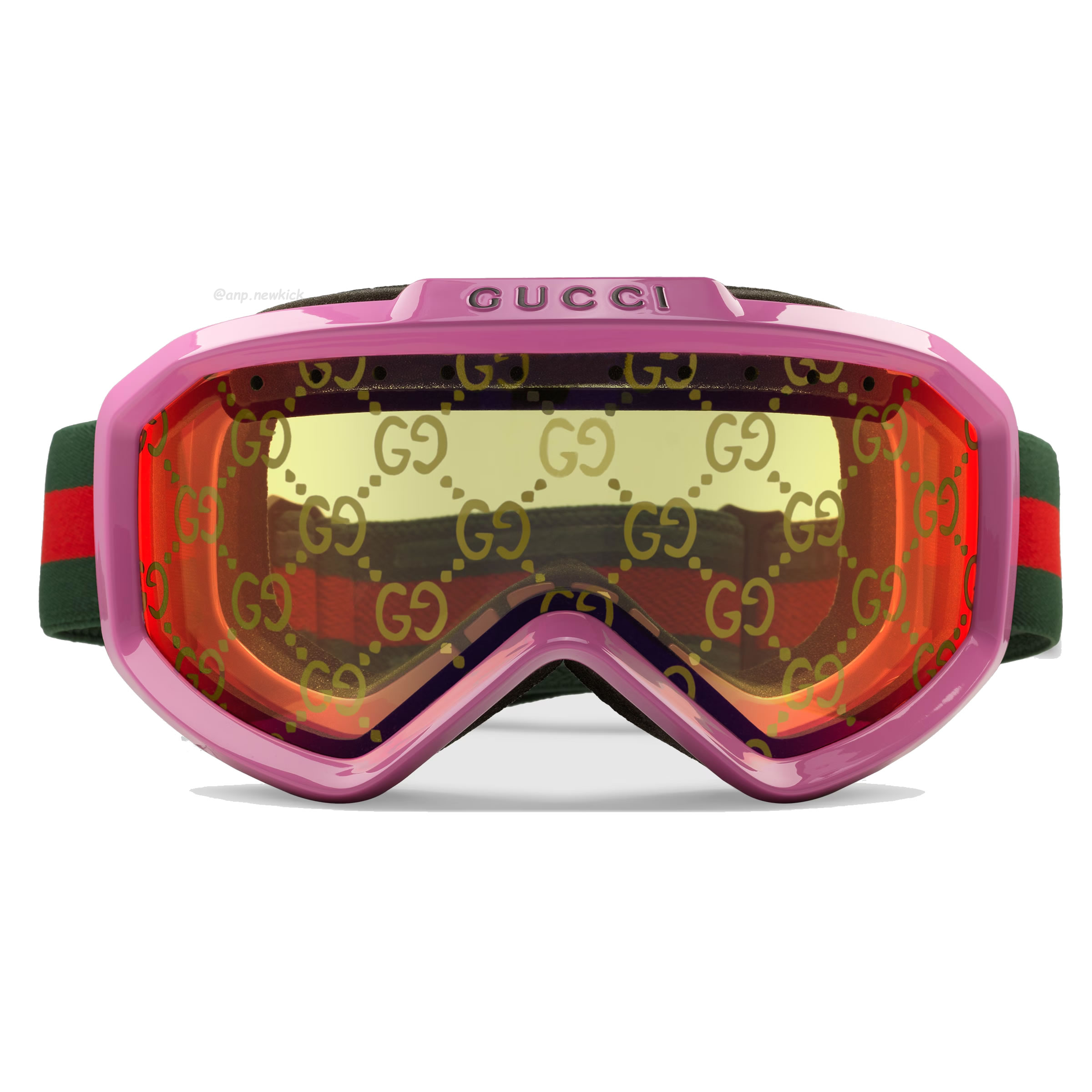 Gucci Ski Goggle Black Pink Olive Green White (5) - newkick.app